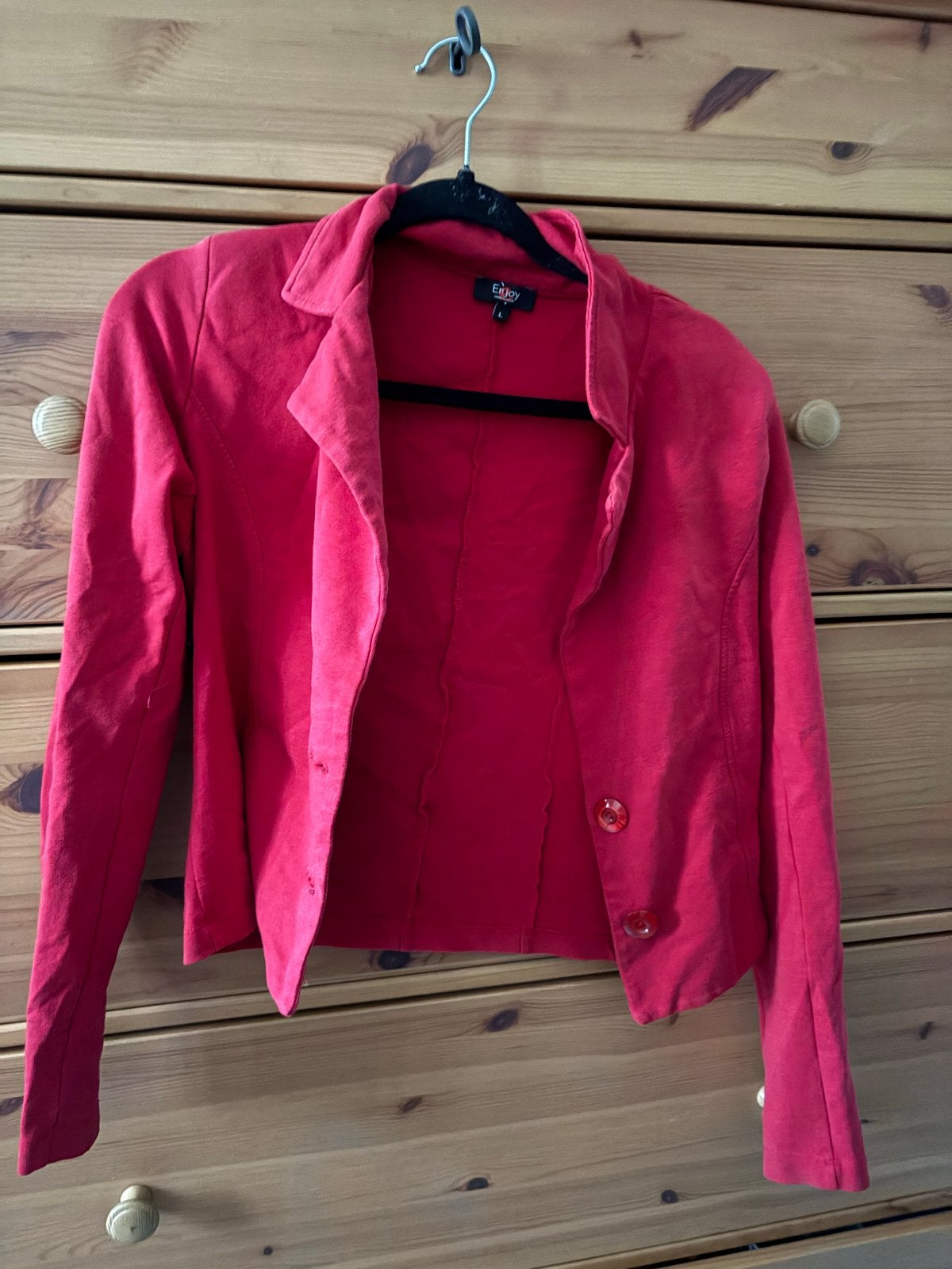 Enjoy rood jasje maat L, Verzenden, Gedragen, Maat 42/44 (L), Rood