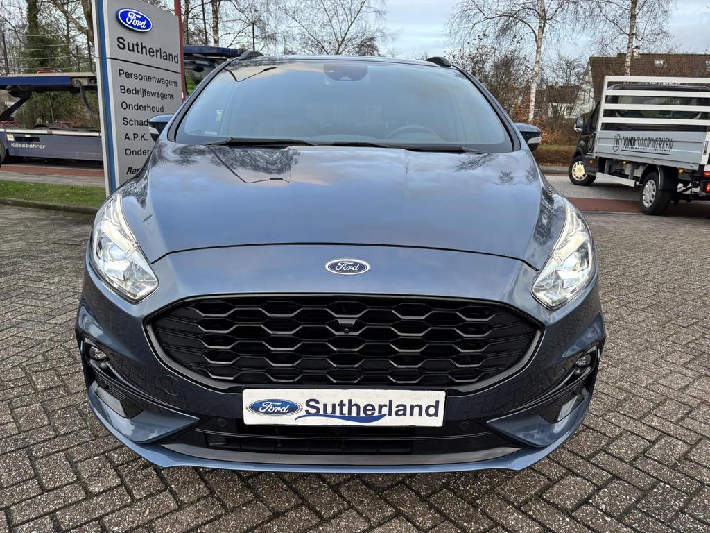 Ford S-Max 2.5 FHEV ST-Line Hybride Automaat 190pk | Adaptie, Auto's, 4 cilinders, Blauw, Bedrijf, Hybride Elektrisch/Benzine