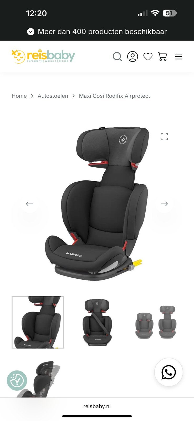 Maxi Cosi Rodifix Autostoel, Kinderen en Baby's, Ophalen, Verstelbare rugleuning, Gebruikt, 15 t/m 36 kg