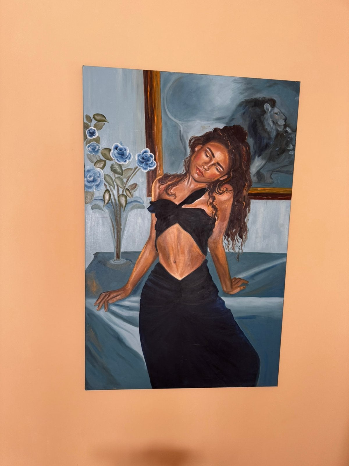 Schilderij Zendaya vogue olieverf kunstwerk, Ophalen, Zo goed als nieuw, Overige onderwerpen