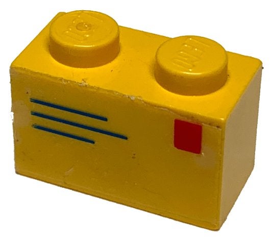 Lego Yellow Brick 1 x 2 with Mail Envelope Pattern (Sticker), Kinderen en Baby's, Speelgoed | Duplo en Lego, Gebruikt, Overige thema's