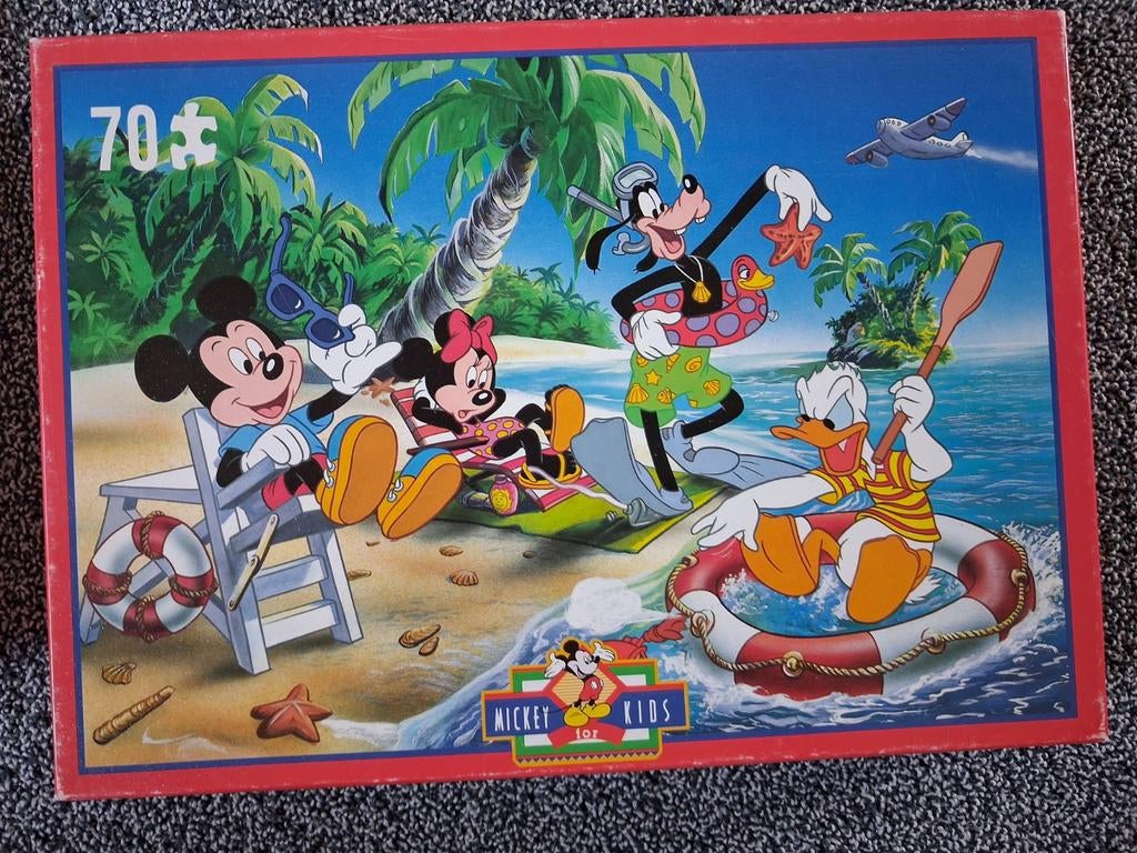Donald Duck & Mickey Mouse puzzel 70 stukjes, Ophalen of Verzenden, Meer dan 50 stukjes, Gebruikt, 4 tot 6 jaar