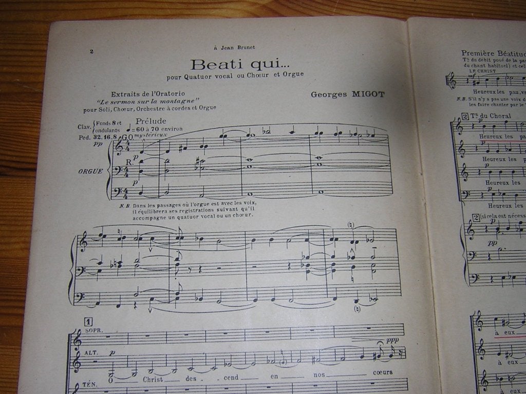 Beati qui - georges migot, Gebruikt, Koor, Ophalen of Verzenden, Religie en Gospel