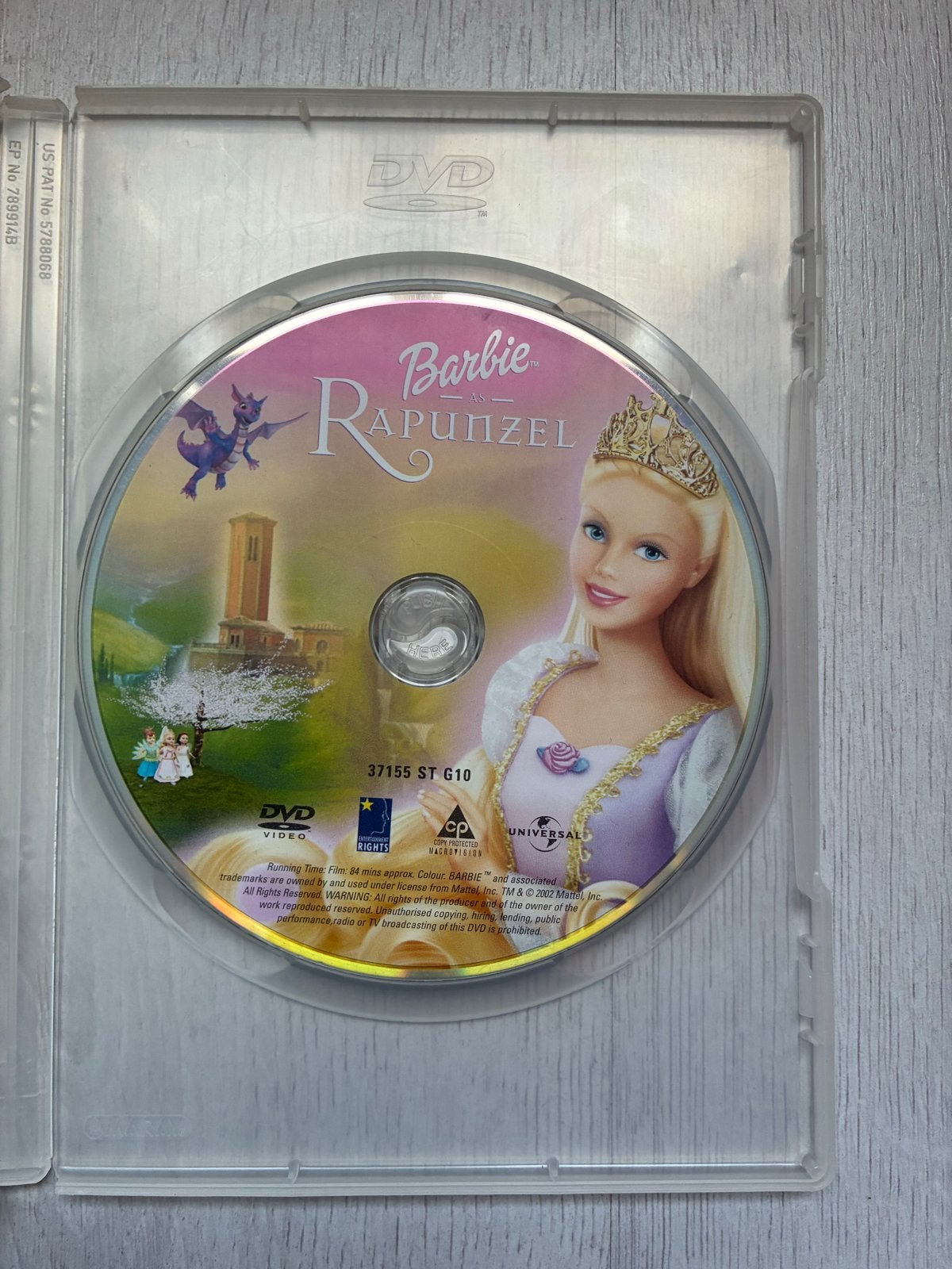 Barbie Rapunzel DVD - Zonder cover en toelichting, Gebruikt, Animatie, Alle leeftijden, Ophalen of Verzenden