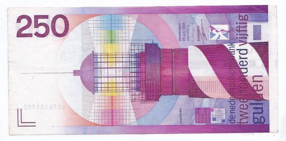 250 gulden 1985 Vuurtoren voor 99 euro., Ophalen of Verzenden, 250 gulden, Los biljet