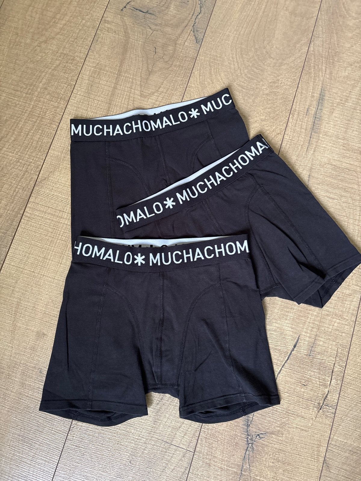 3 zwarte Muchachomalo boxershorts, circa mt 152-164, Verzenden, Gebruikt, Jongen, Nacht- of Onderkleding