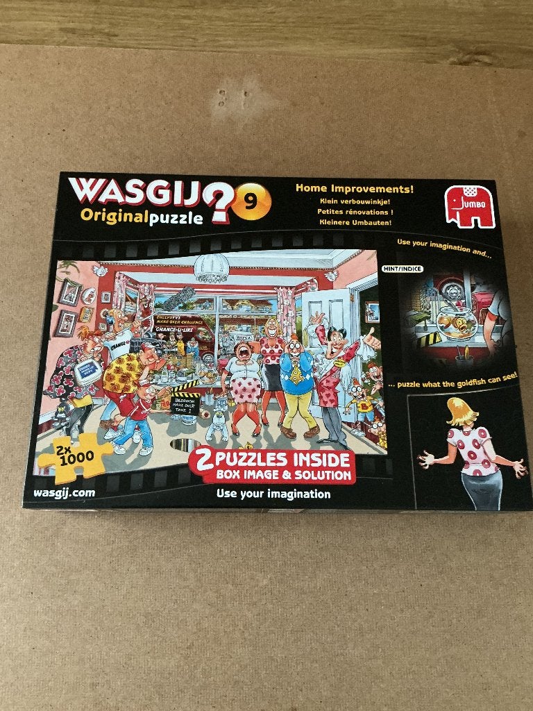 Wasgij 9 Original Puzzel Klein verbouwinkje 2 x 1000 stuks, Ophalen of Verzenden, 500 t/m 1500 stukjes, Zo goed als nieuw, Legpuzzel
