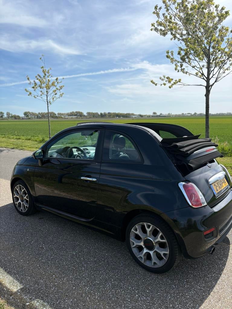 Fiat 500 Twinair Turbo 80pk 2014 Zwart, Auto's, Fiat, 31 €/maand, Zwart, Origineel Nederlands, Handgeschakeld