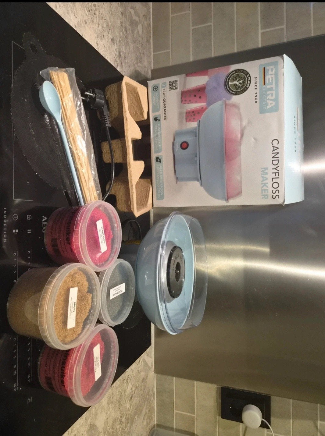 Petra Candyfloss Maker met suikerpakket, Witgoed en Apparatuur, Ophalen of Verzenden, Nieuw