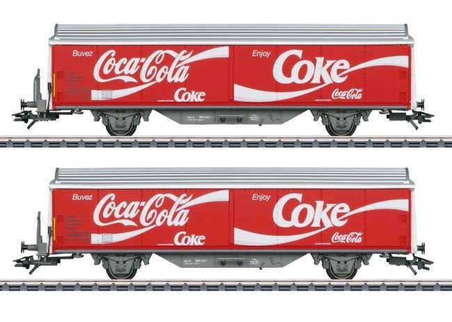 Marklin H0 48344 - Set 2 Schuifwandwagens Coca Cola in ovp, Wisselstroom, Ophalen of Verzenden, Märklin, Nieuw