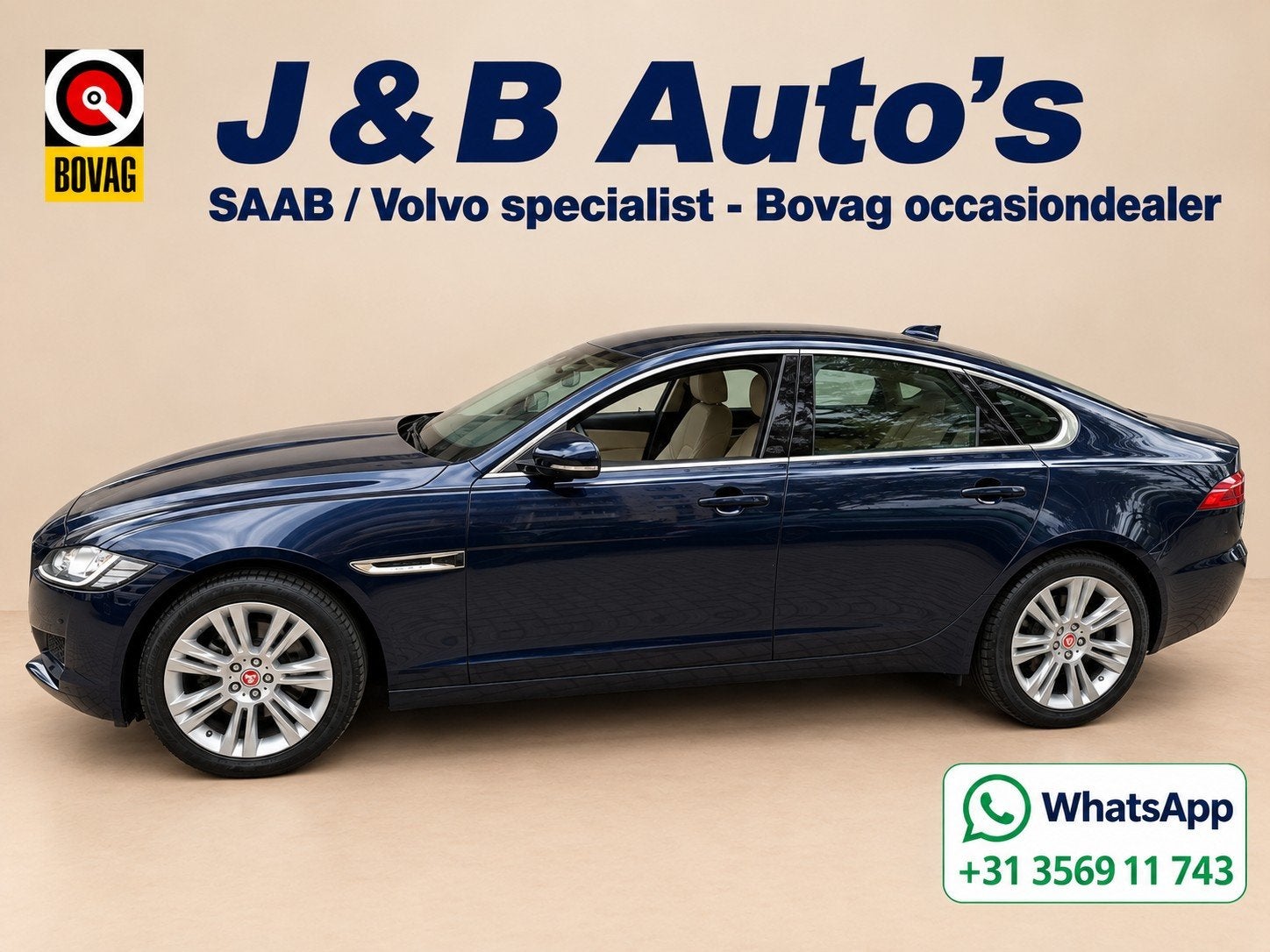 Jaguar XF 2.0 Portfolio Automaat Stuur en stoel verwarming v, Achterwielaandrijving, Gebruikt, 4 cilinders, Blauw