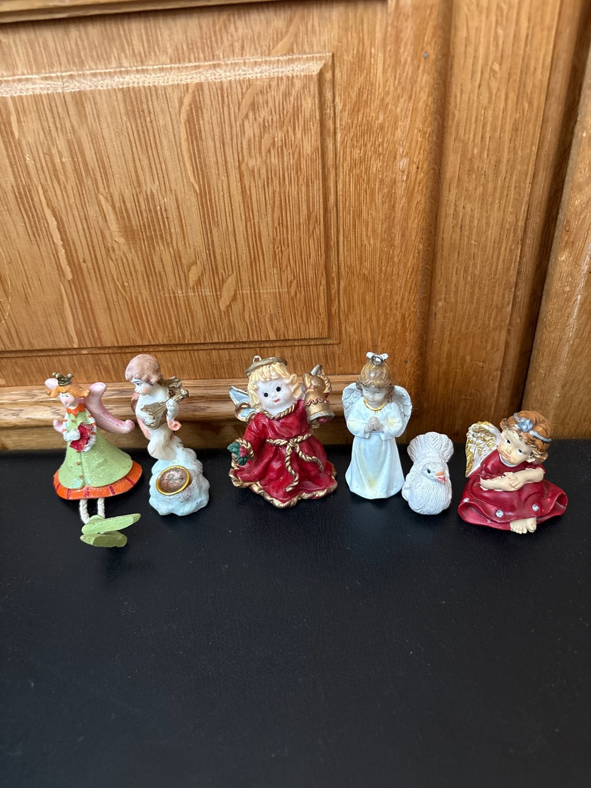 Set van 6 Kerst Engeltjes Beeldjes Decoratie, Ophalen of Verzenden, Gebruikt