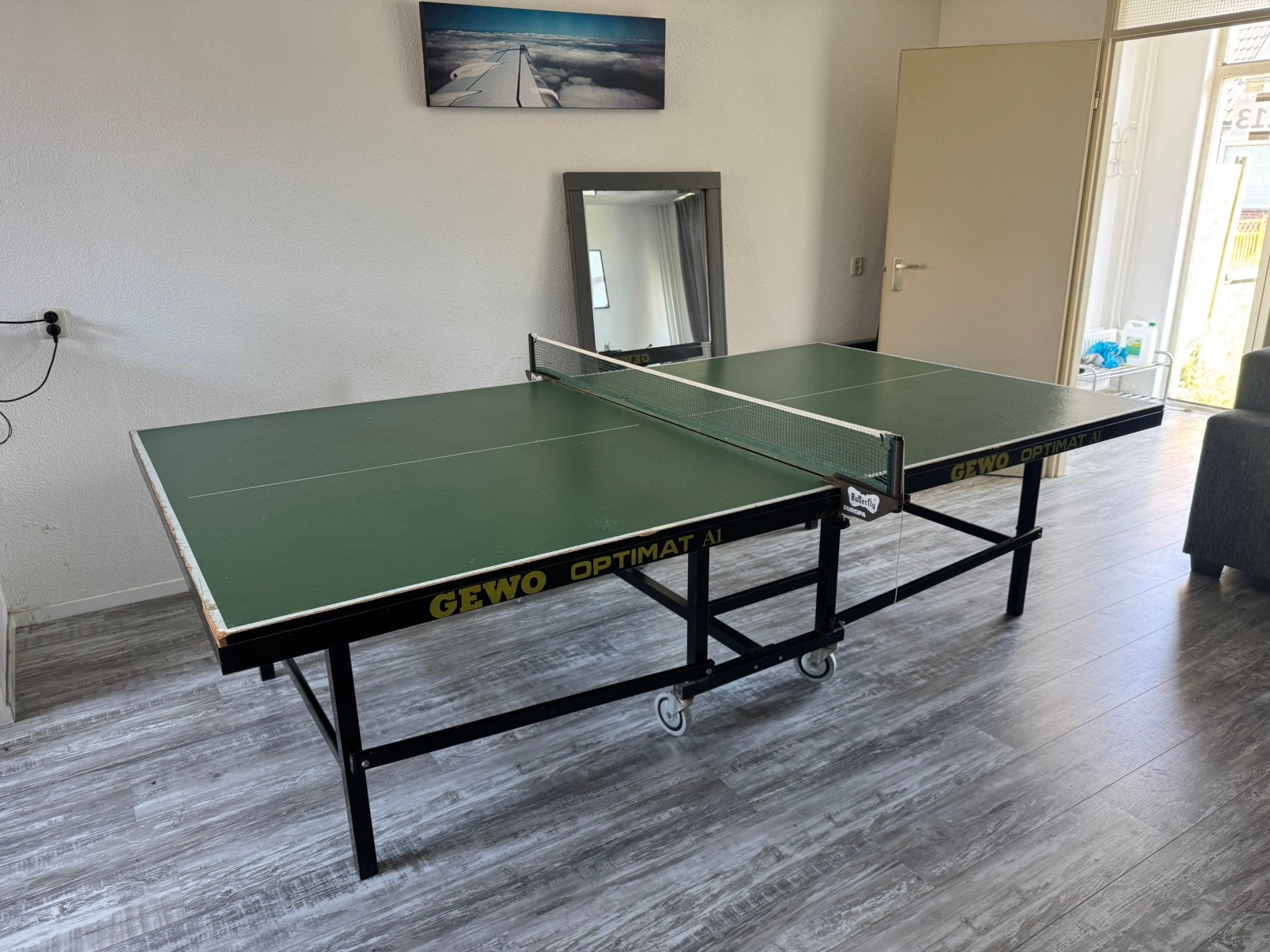 Tafeltennistafel, Sport en Fitness, Ophalen, Zo goed als nieuw, Tafel Indoor, Inklapbaar