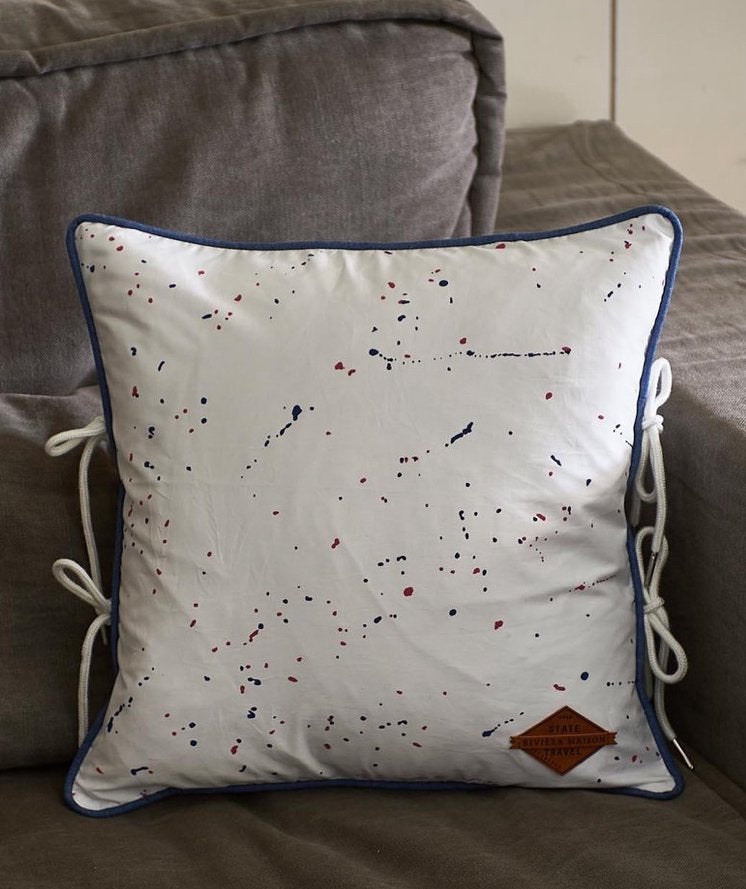 Riviera Maison State Travel Splash Kussenhoes 40x40cm, Meerkleurig, Riviera Maison, Nieuw, Ophalen of Verzenden