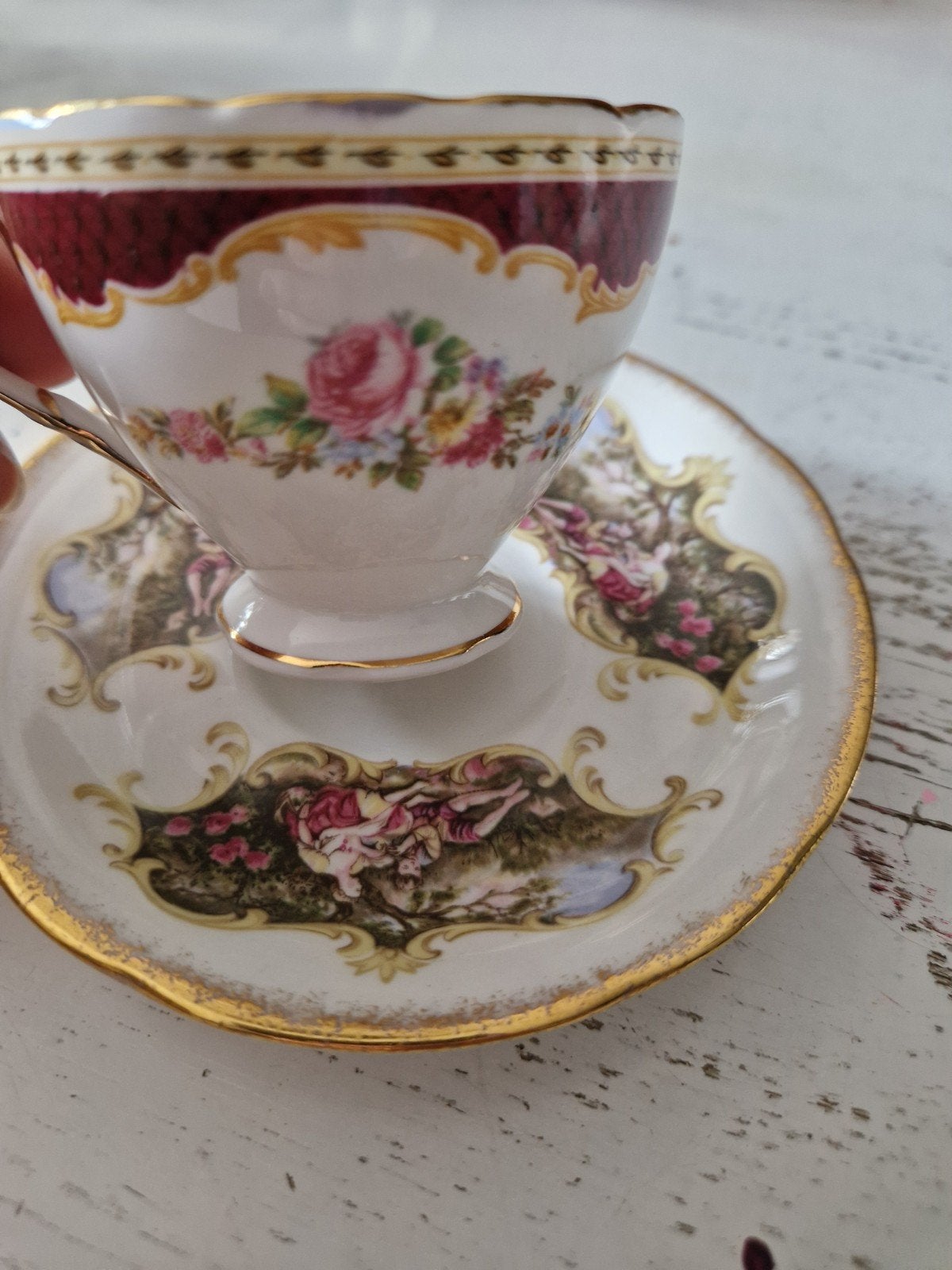 Antieke Coalport en Paragon kop en schotel set, Ophalen
