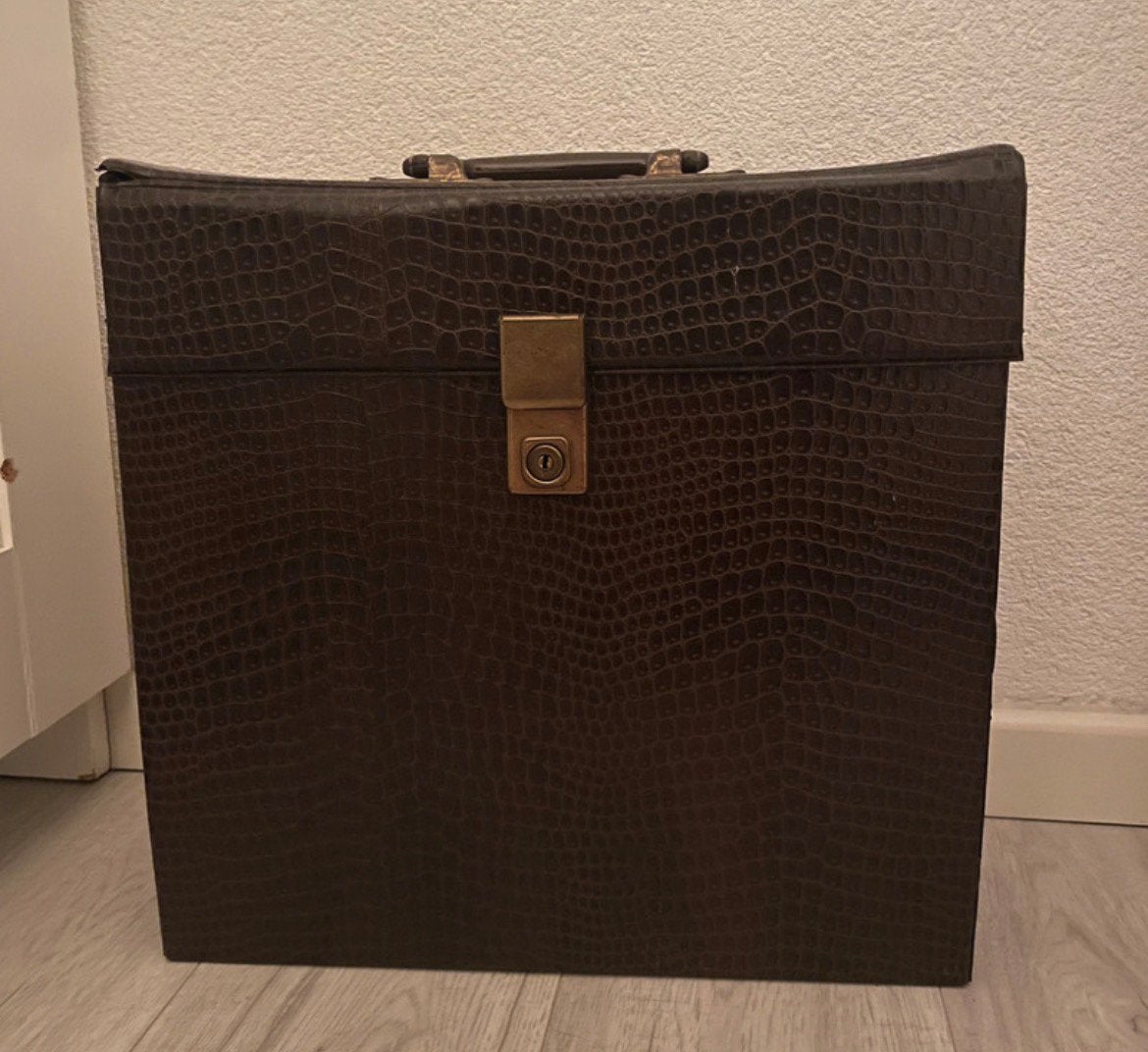 Vinyl koffer bruin, Ophalen of Verzenden, Gebruikt, Overige instrumenten