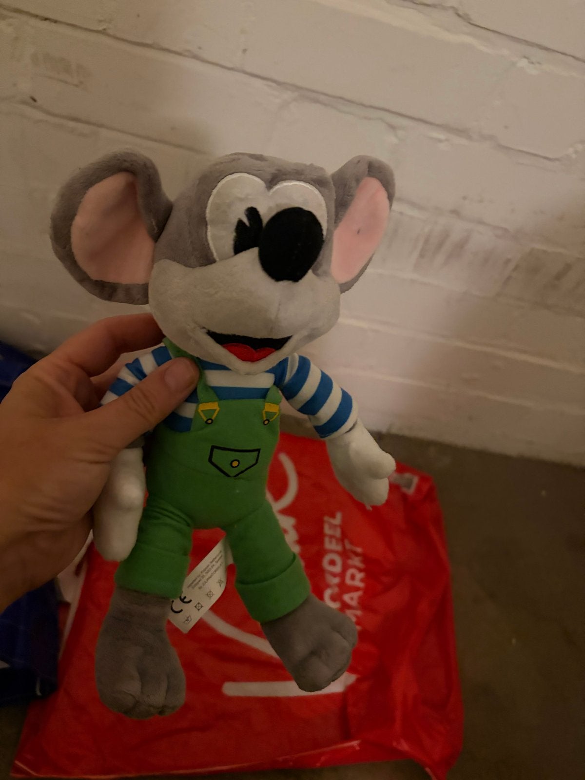 Leuke knuffelmuis met tuinbroek jut en juul, Ophalen, Muis, Overige merken, Overige karakters