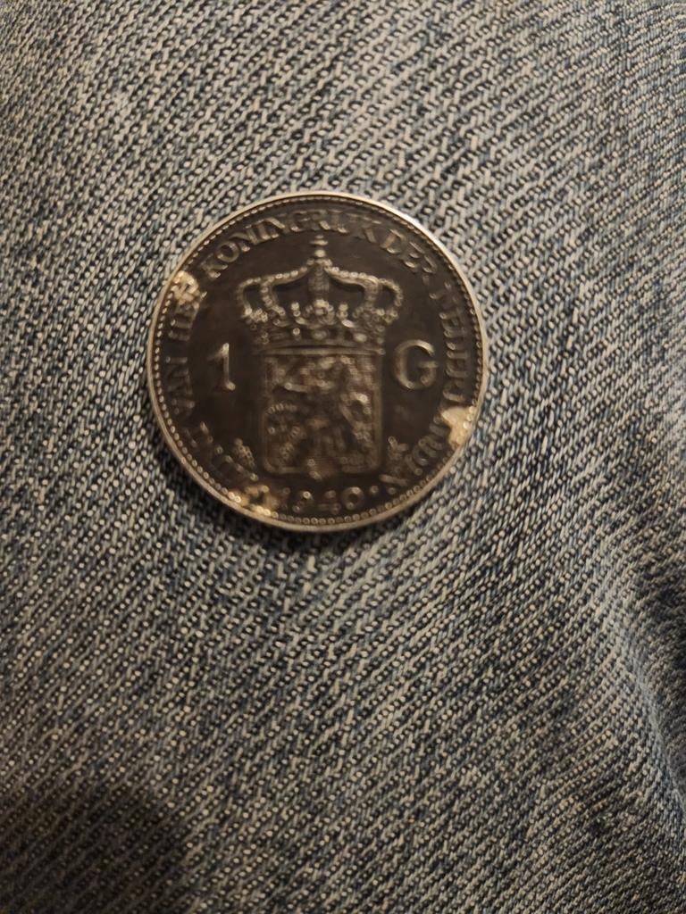 Zeer Zeldzame Zilveren Gulden 1940 Wilhelmina, Ophalen of Verzenden