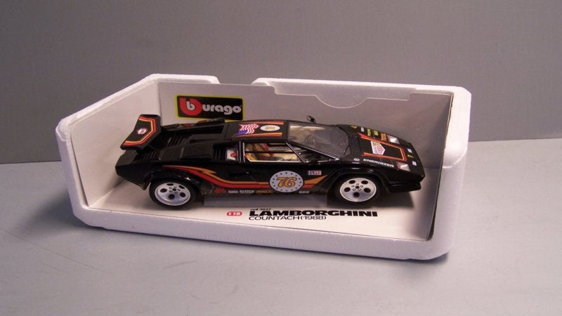 Lamborghini countach zwart no 76, Auto, Nieuw, Ophalen of Verzenden, Bburago