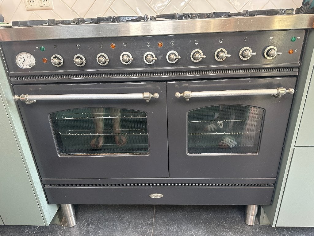 Gasfornuis Boretti 6 pits met 2 ovens, Ophalen, Gebruikt, 60 cm of meer, Gas