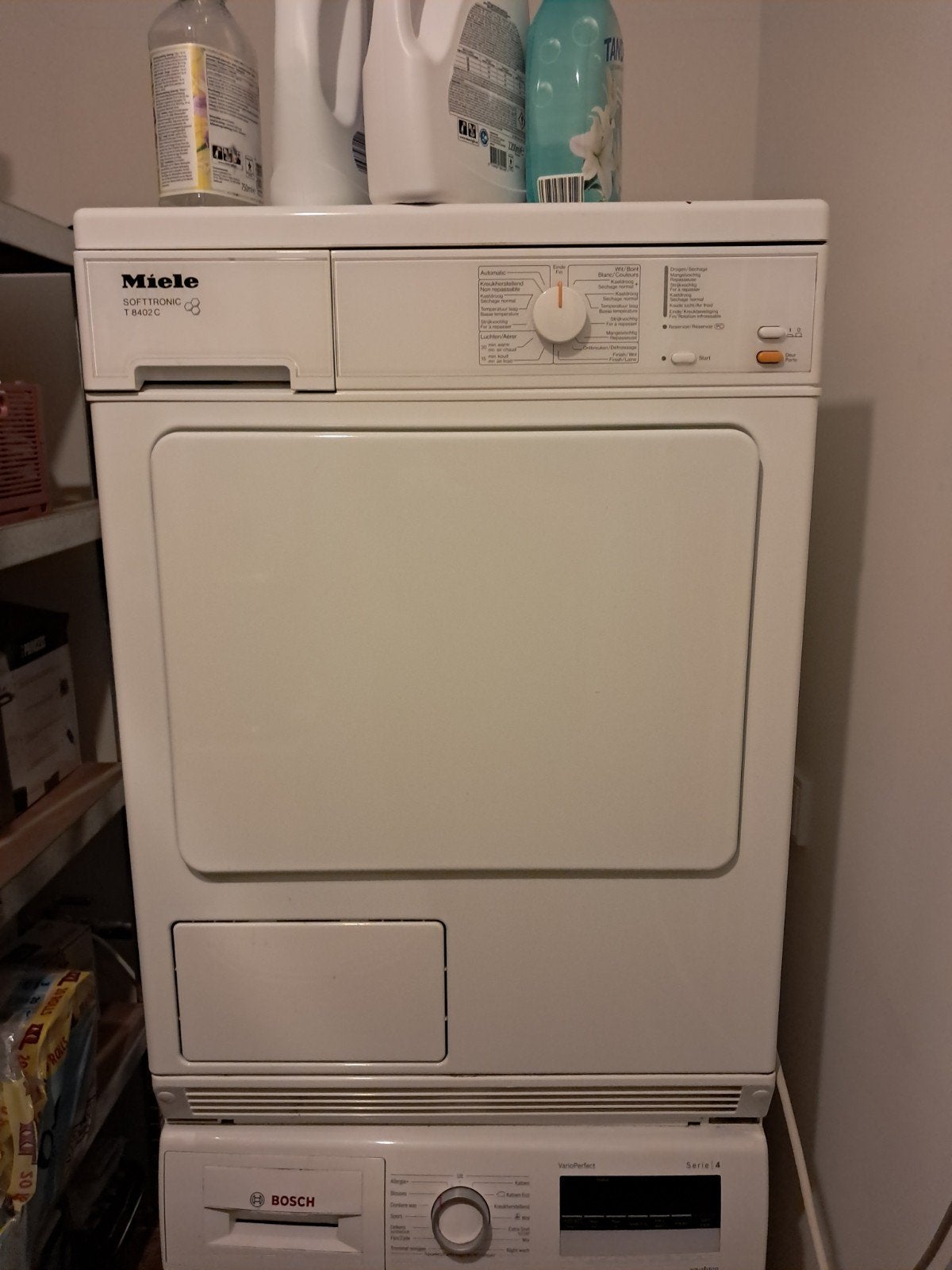 Miele Softtronic T 8402 C Condensdroger, Ophalen, 6 tot 8 kg, Gebruikt, Minder dan 85 cm