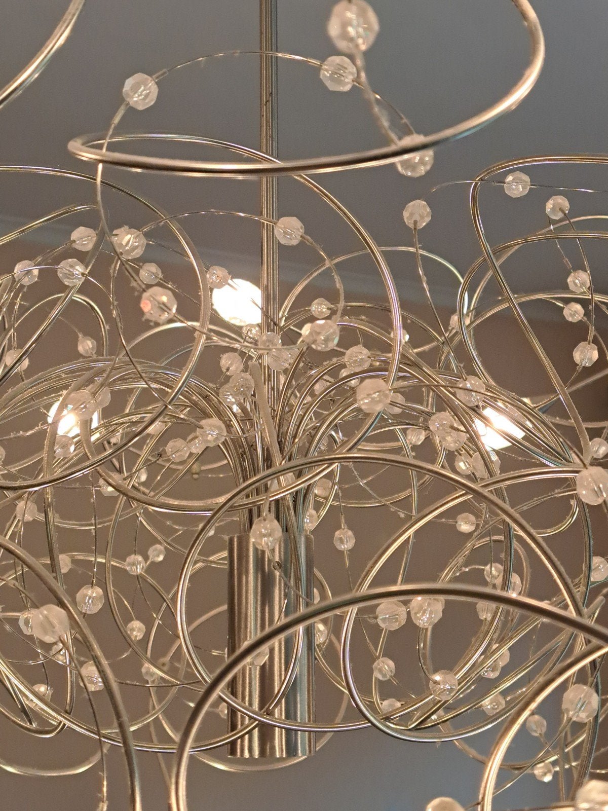 Moderne Hanglamp met Kristallen en Spiraalvormig Design, Ophalen of Verzenden, Gebruikt, G4