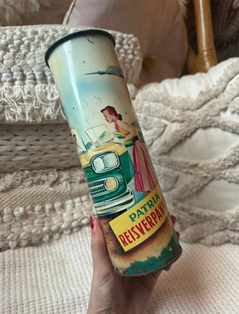 De smaak van nostalgie: patria biscuits reisverpakking 1968, Verzamelen, Blikken, Ophalen of Verzenden