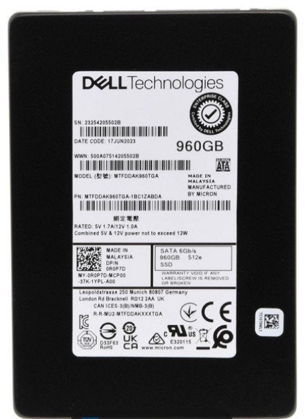 Dell Micron 5400 PRO MTFDDAK960TGA 960GB 2.5 inch SATA SSD, Dell Micron 5400 PRO, Intern, 960GB, Ophalen of Verzenden