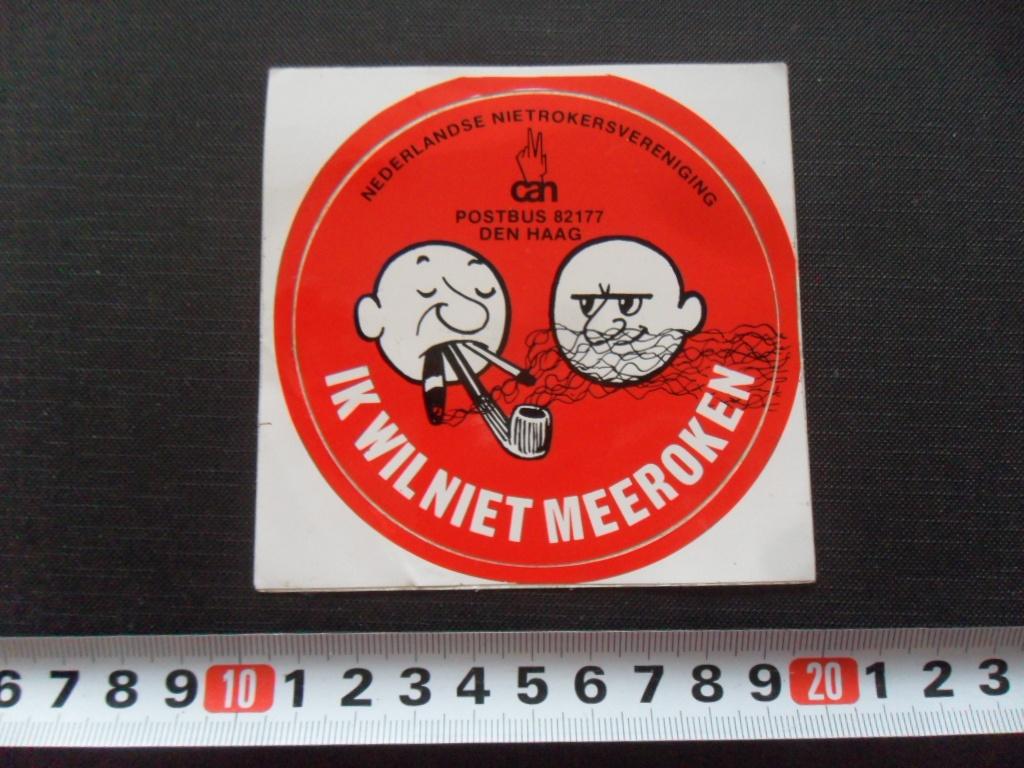 sticker Ik wil niet mee roken, Ophalen, Zo goed als nieuw
