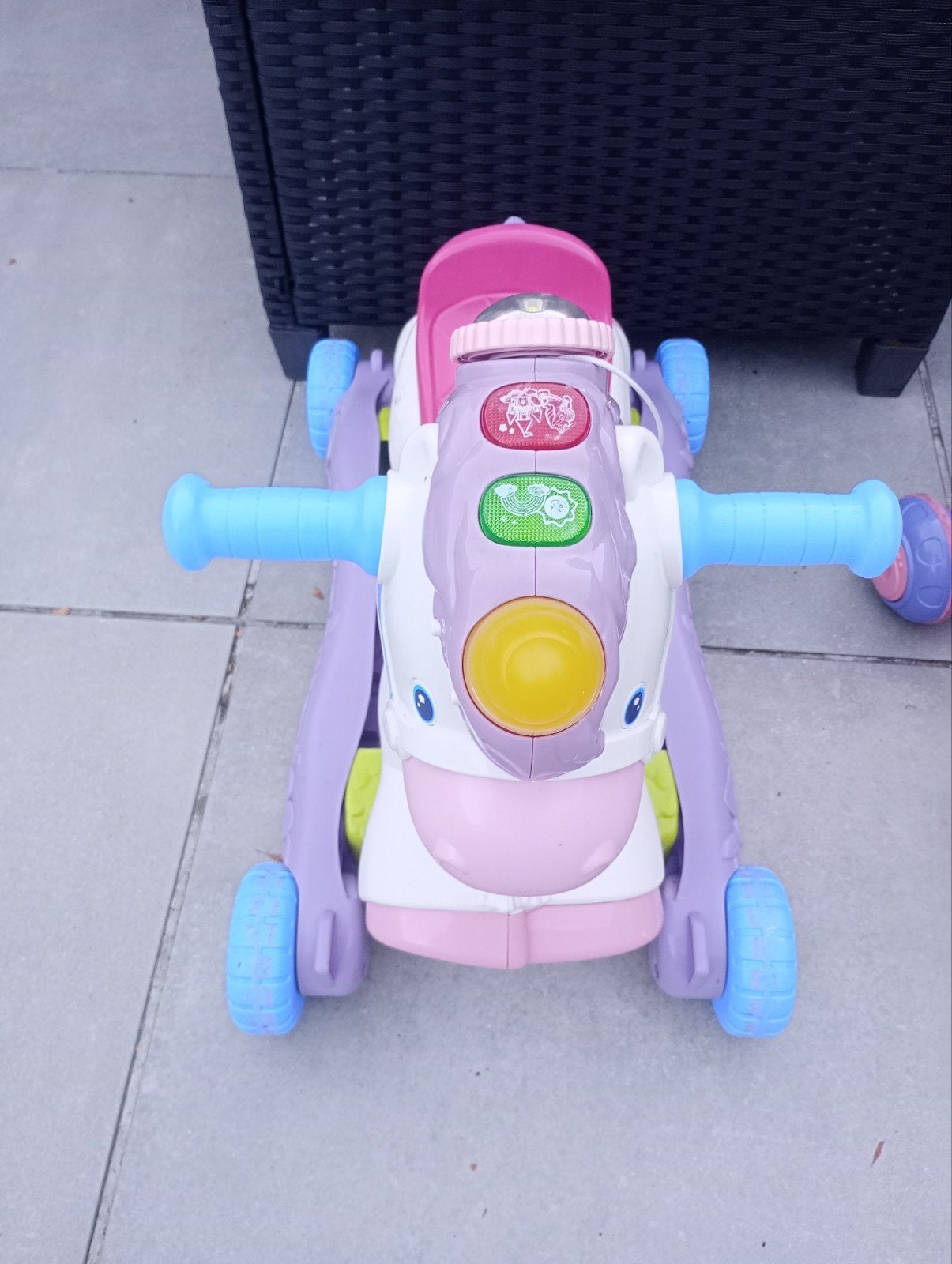 VTech Eenhoorn Loopfiets en Rijder - Roze/Paars, Ophalen of Verzenden, Gebruikt