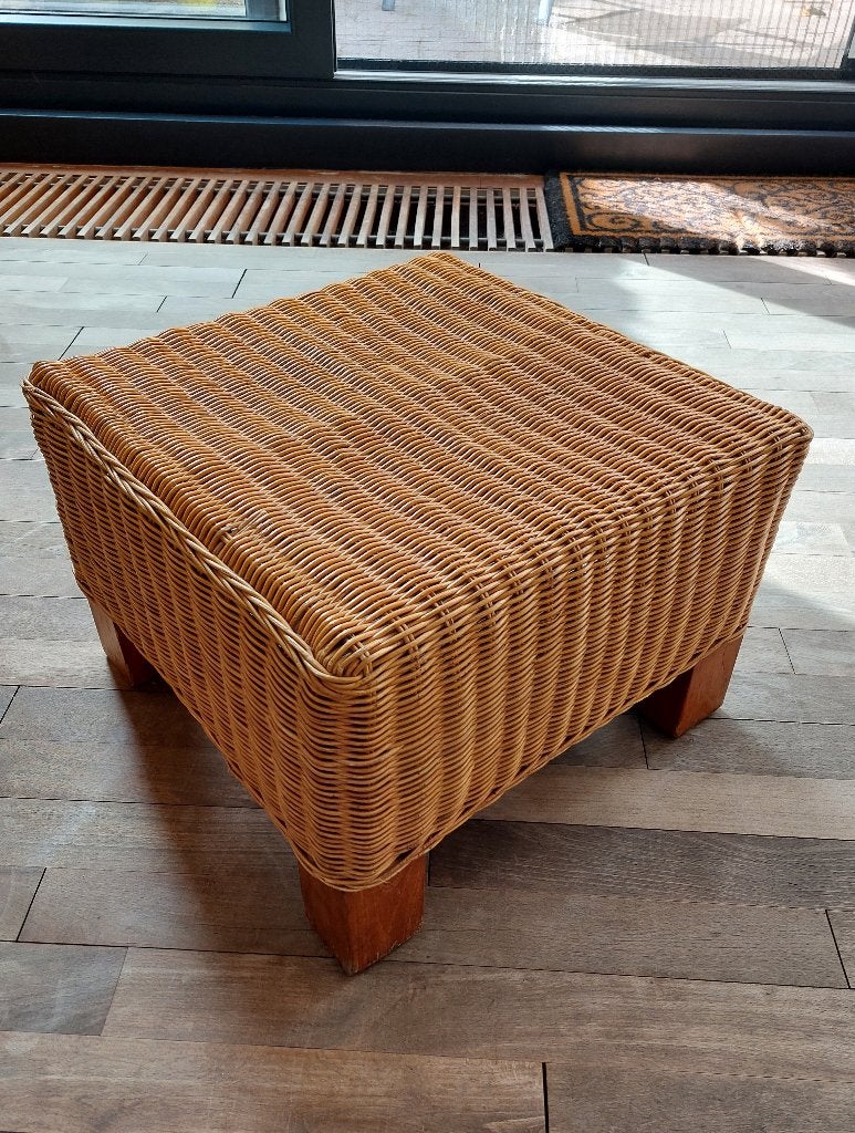Rotan poef, Ophalen, Gebruikt, Vierkant, Minder dan 50 cm