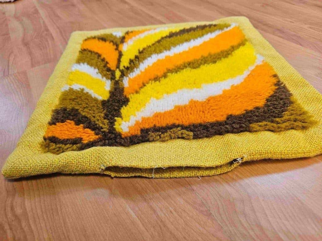 Smyrna kussen retro geel 38/38 cm, Geel, Vierkant, Djt@dejuistetoon.eu, Ophalen of Verzenden