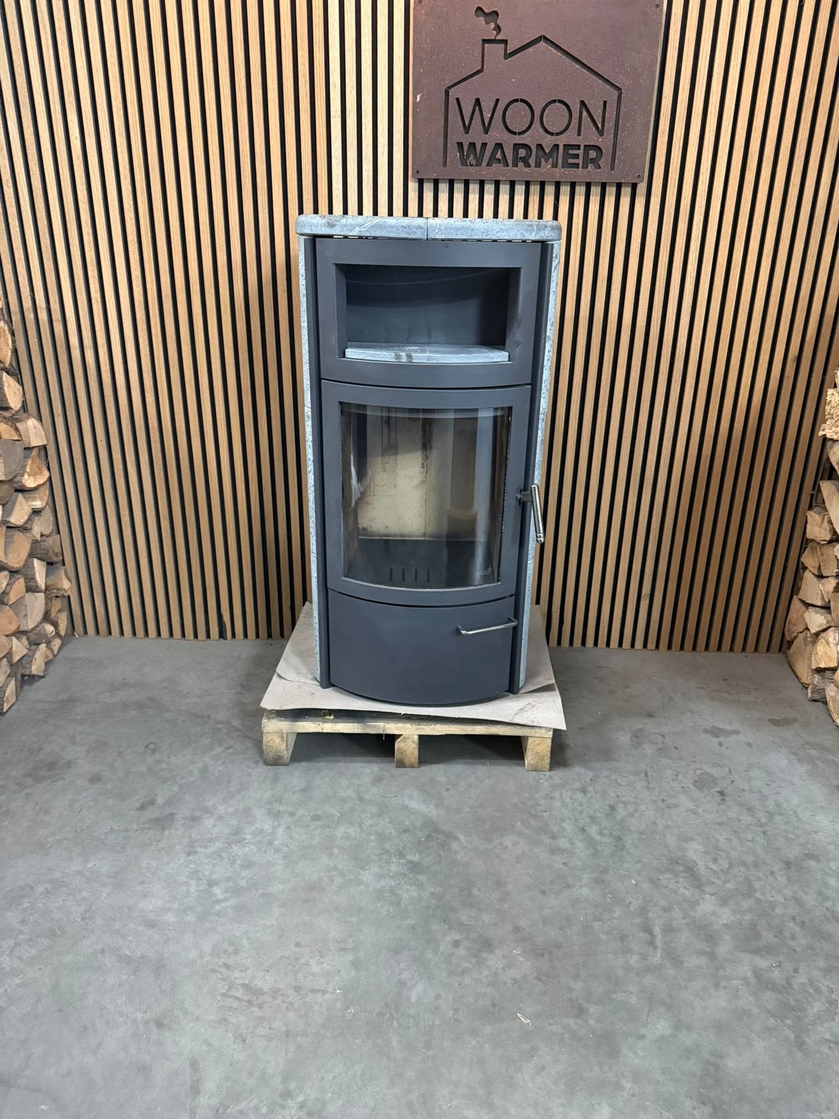 26099 Speksteenkachel Hark 7kw, Ophalen, Info@woonwarmer.nl, Gebruikt, Houtkachel