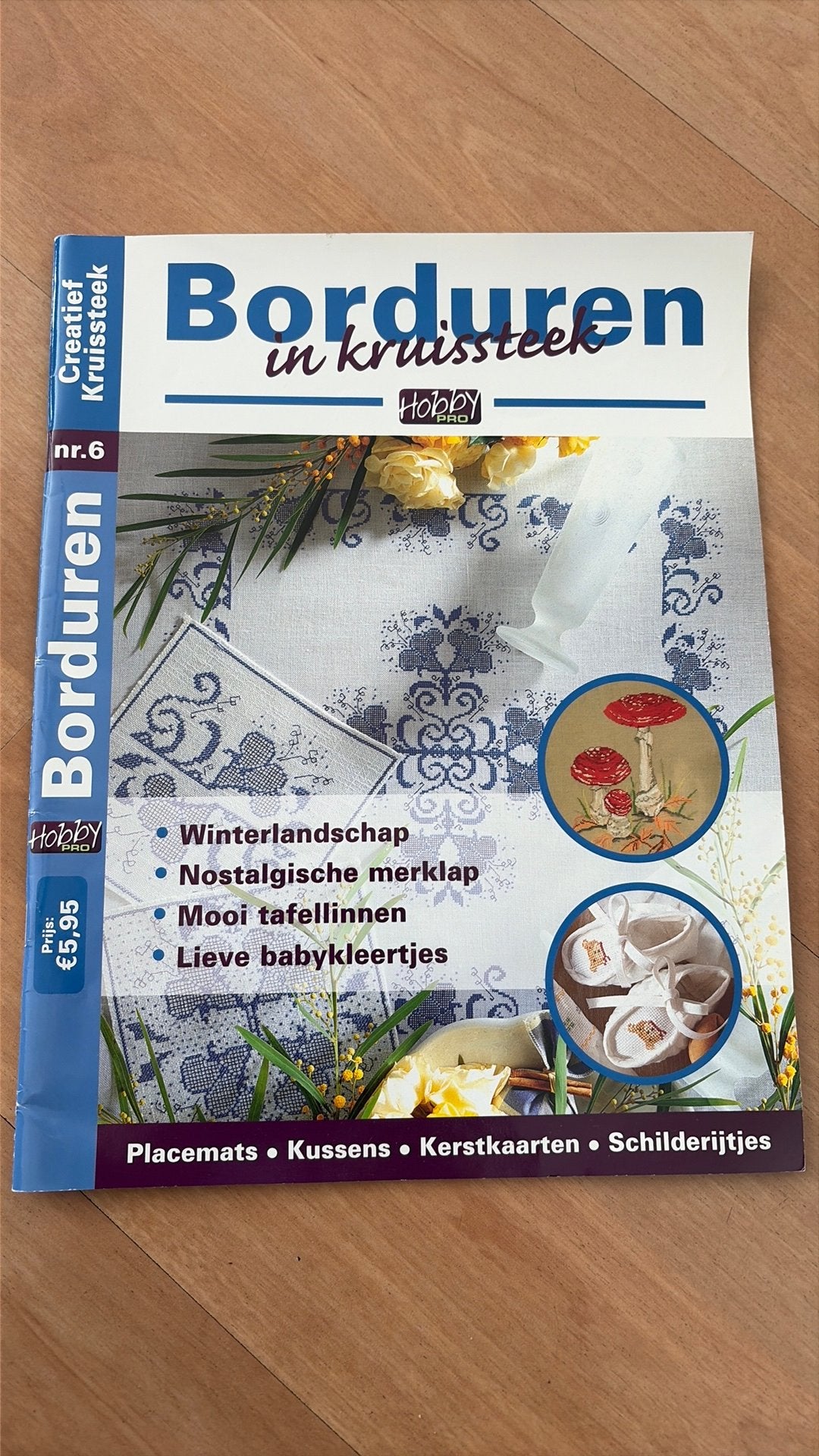 Borduren in kruissteek - Hobby nr. 6, Ophalen of Verzenden, Gebruikt, Handborduren, Patroon