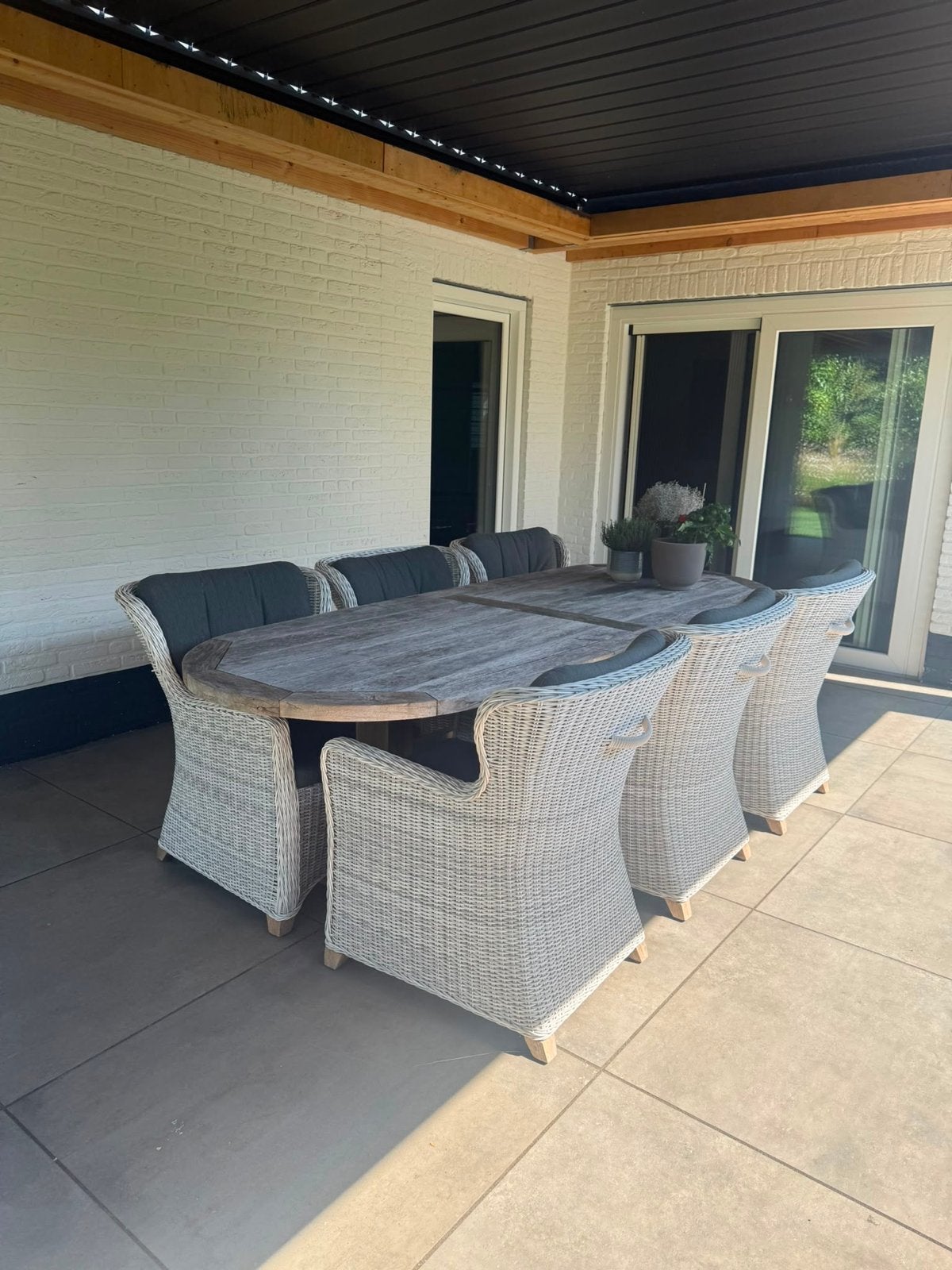 Tuinset  tafel met 6 stoelen, Tuin en Terras, Tuinsets en Loungesets, Ophalen, Gebruikt, Eettafel, 6 zitplaatsen