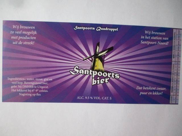 bieretiket Nederland 6-5 (7E) santpoortsbier, Verzamelen, Biermerken, Ophalen of Verzenden, Nieuw, Overige typen, Overige merken