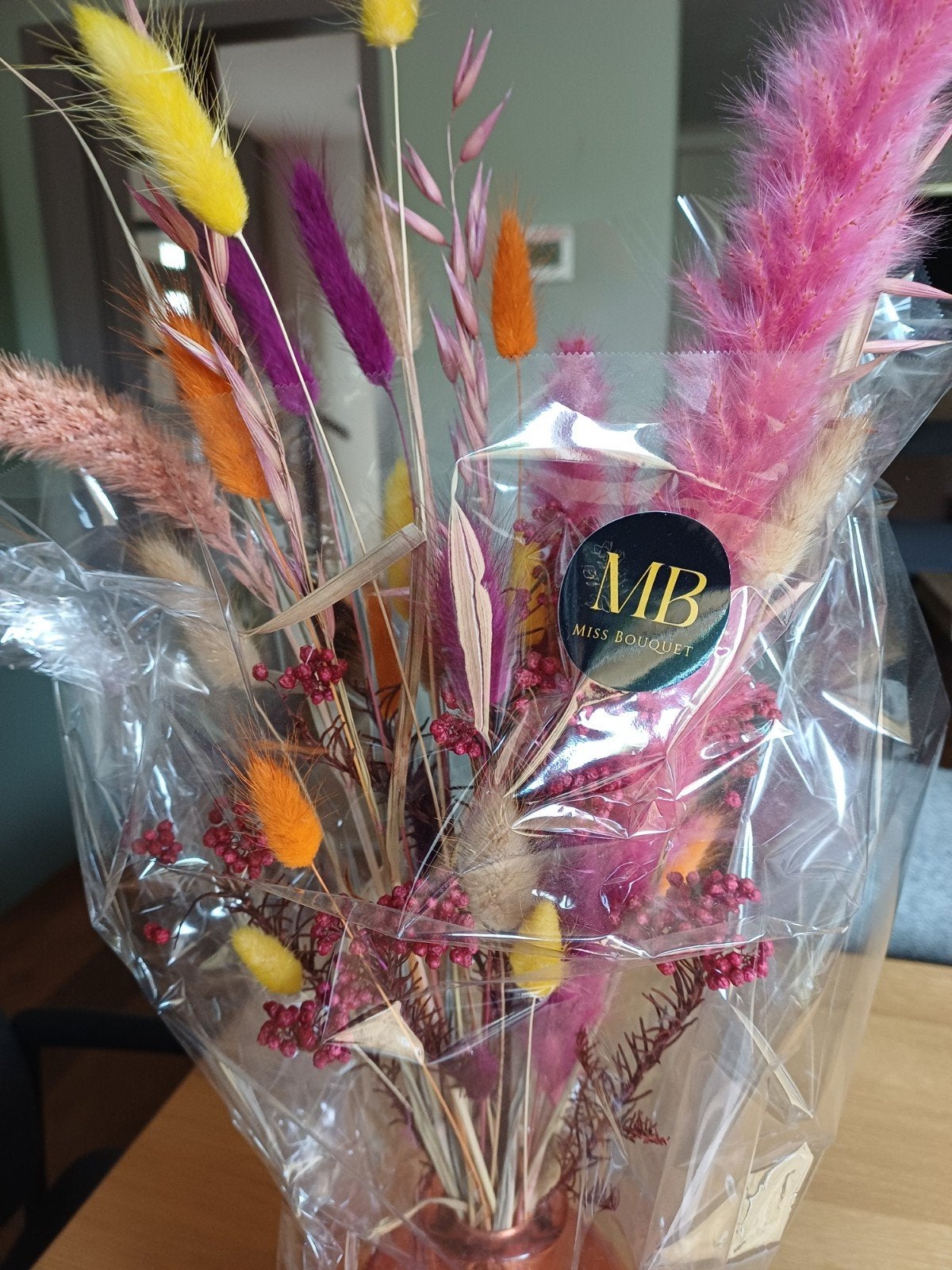 DROOGBLOEMEN met VAAS NIEUW Miss Bouqet, Ophalen, Nieuw
