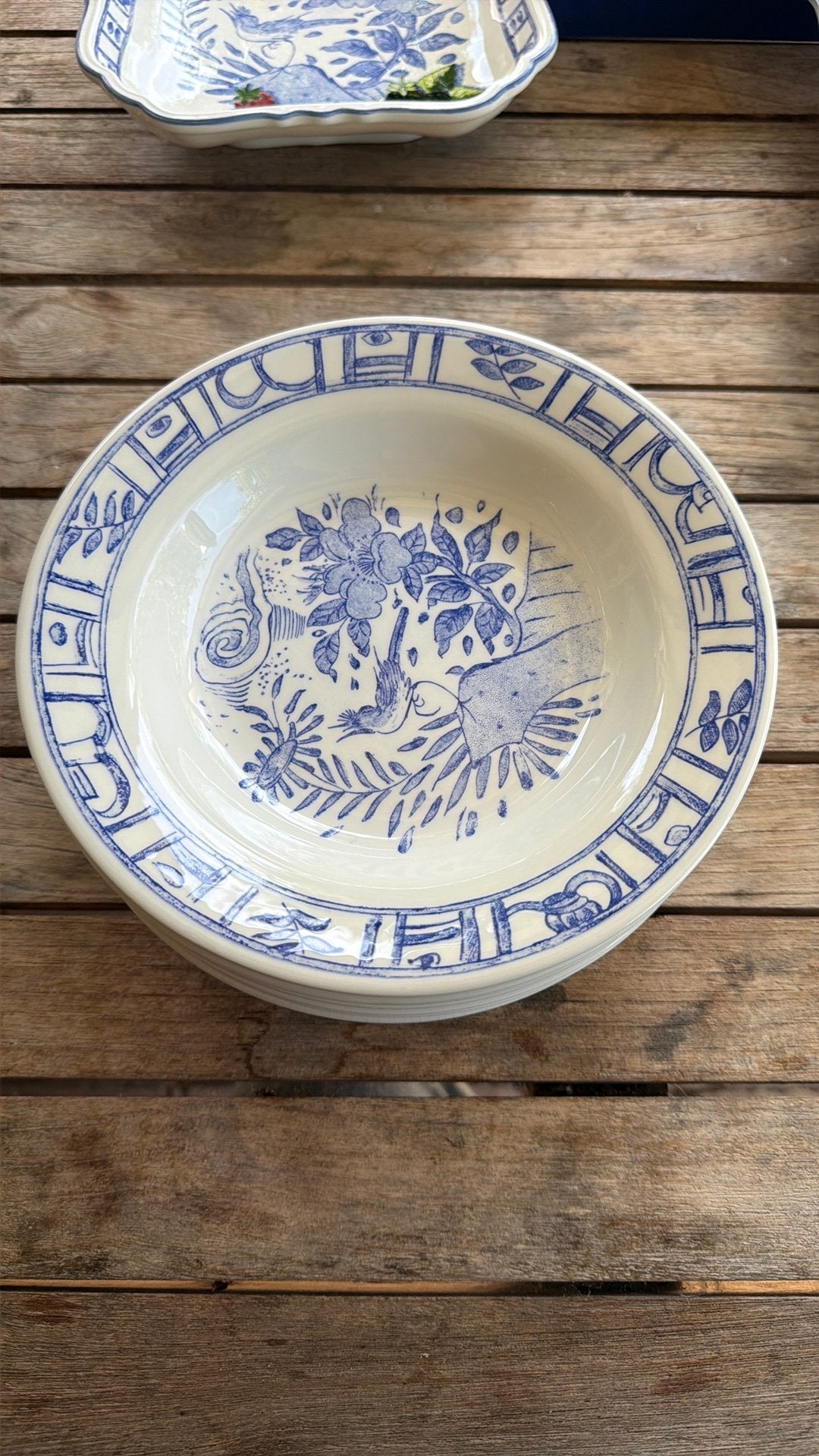 Gien OISEAU BLEU diepe borden