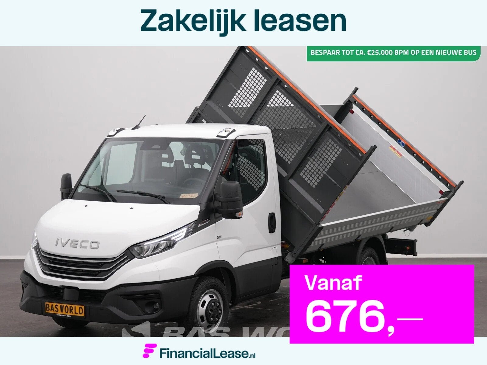 Iveco Daily 35C21 3.0L Automaat Driezijdige Kipper Dubbelluc, Automaat, Stof, Euro 6, 4 cilinders