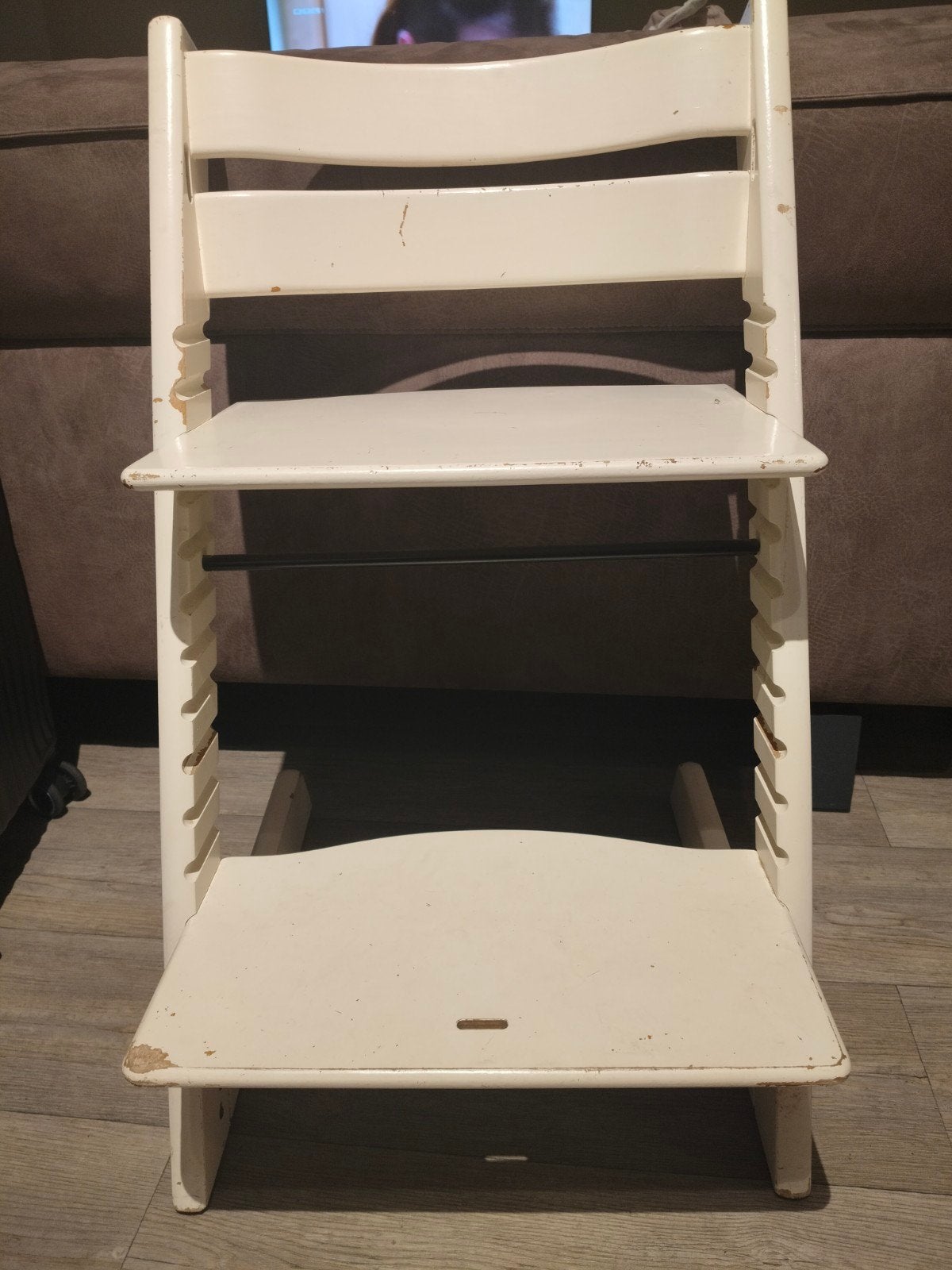 Stokke Tripp Trapp meegroeistoel oud model- Wit, Ophalen, Gebruikt, Meegroeistoel, Aanschuifbaar