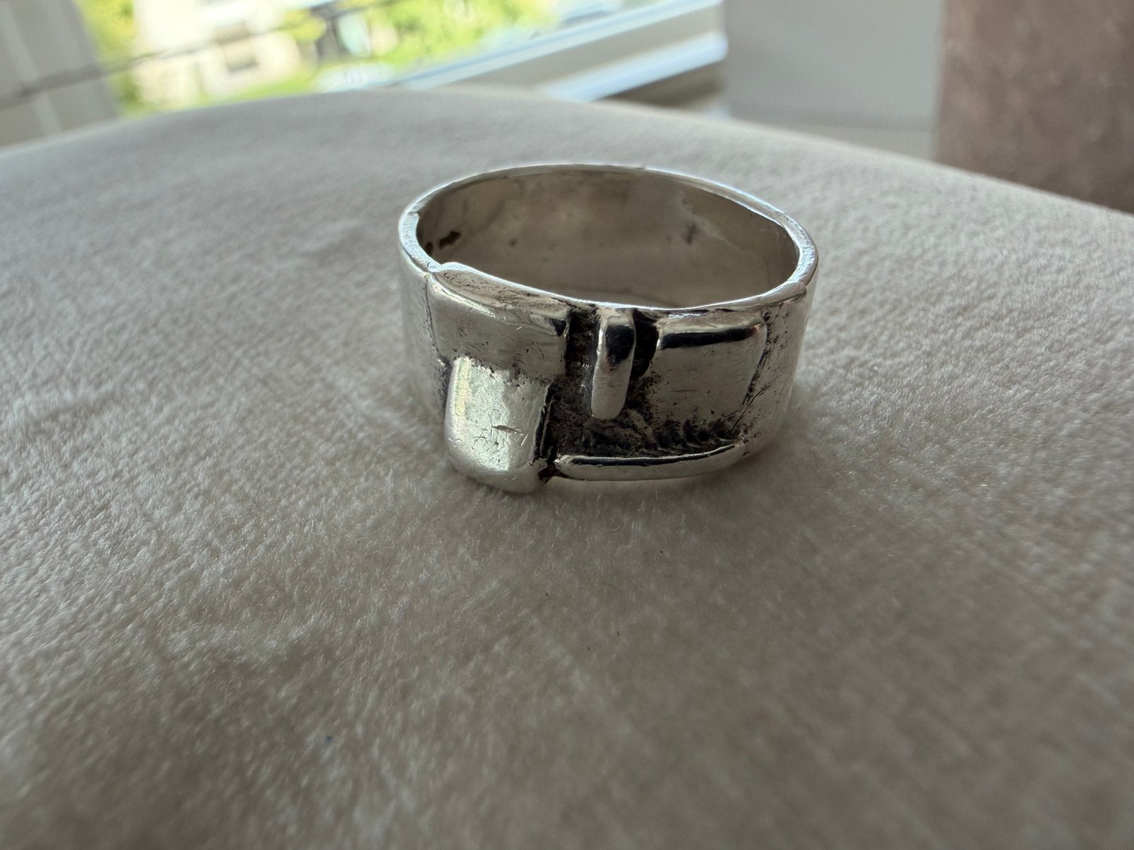 Edelsmit ton van de hout zilveren ring!!, Sieraden, Tassen en Uiterlijk, Ringen, Ophalen, 19 tot 20, Zo goed als nieuw, Dame