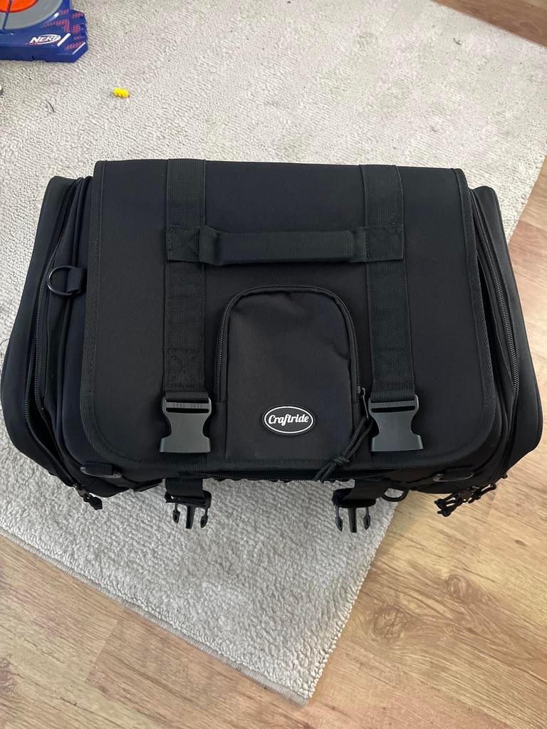 Craftride TQ1 Buddyseat tas 52-60L zwart CB12777, Motoren, Accessoires | Koffers en Tassen, Ophalen, Zo goed als nieuw