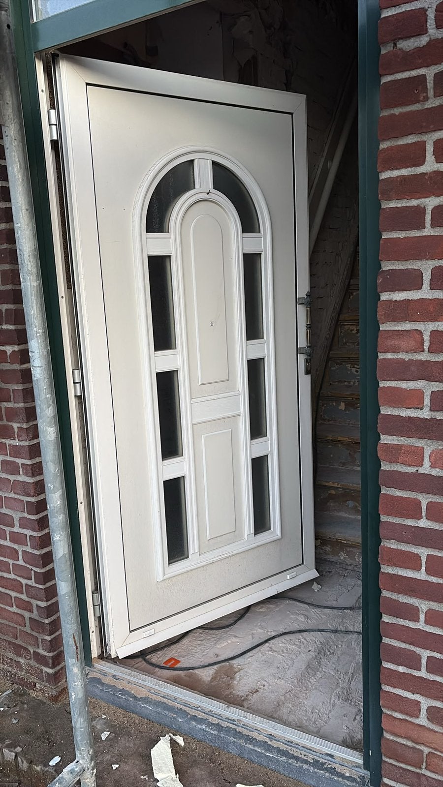 Voordeur met bovenlicht kozijn en dorpel, Deurkozijn, Zo goed als nieuw, Hout, Ophalen