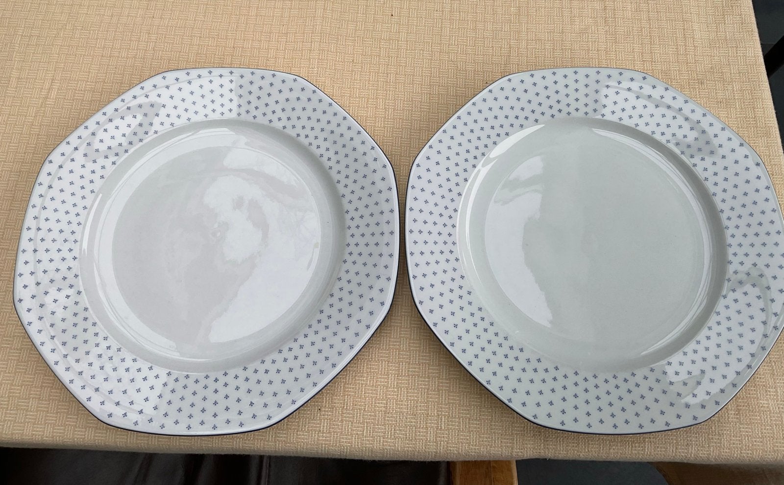 2 Seltmann Weiden eetborden met blauw motief, 24,5 cm, Ophalen of Verzenden