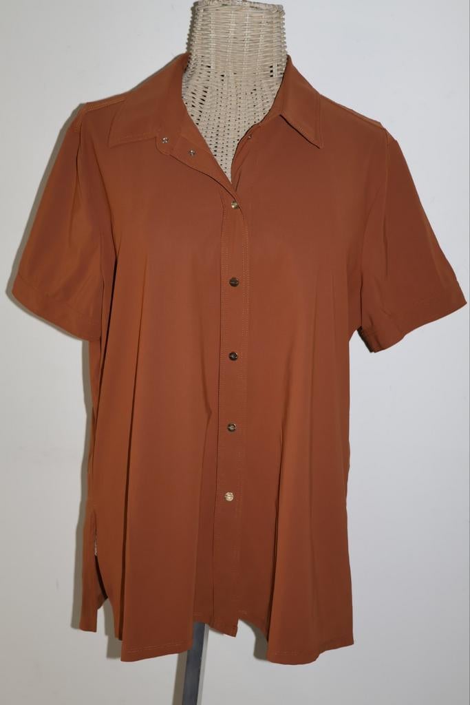 Vanilia travelstof blouse maat 44 / XXL - Terra Brown, Bruin, Vanilia, Ophalen of Verzenden, Zo goed als nieuw