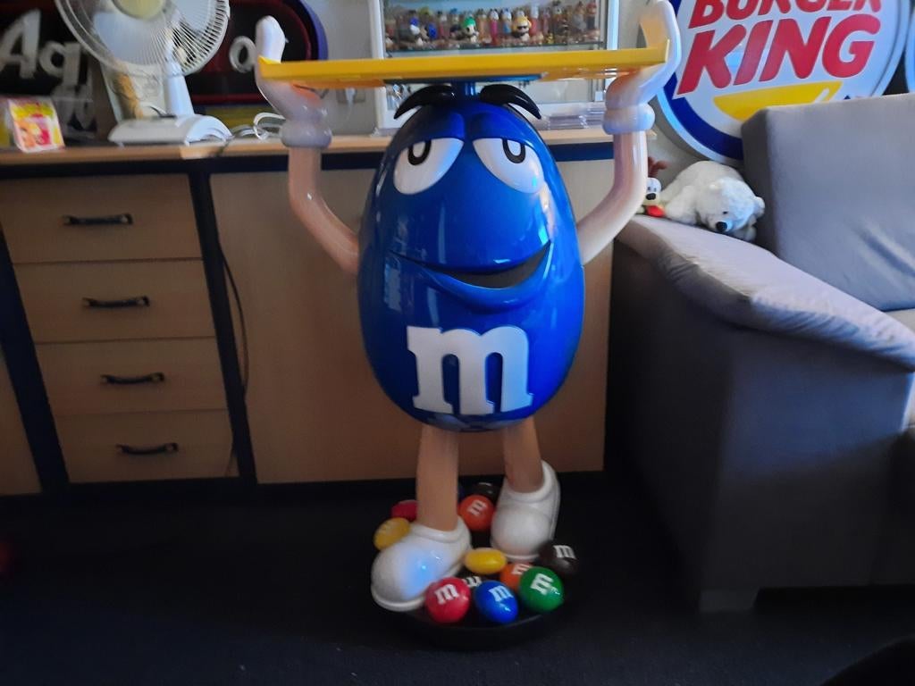 M&M's reclame winkeldisplay / blauw, Verzamelen, Merken en Reclamevoorwerpen, Ophalen, Gebruikt, Overige typen