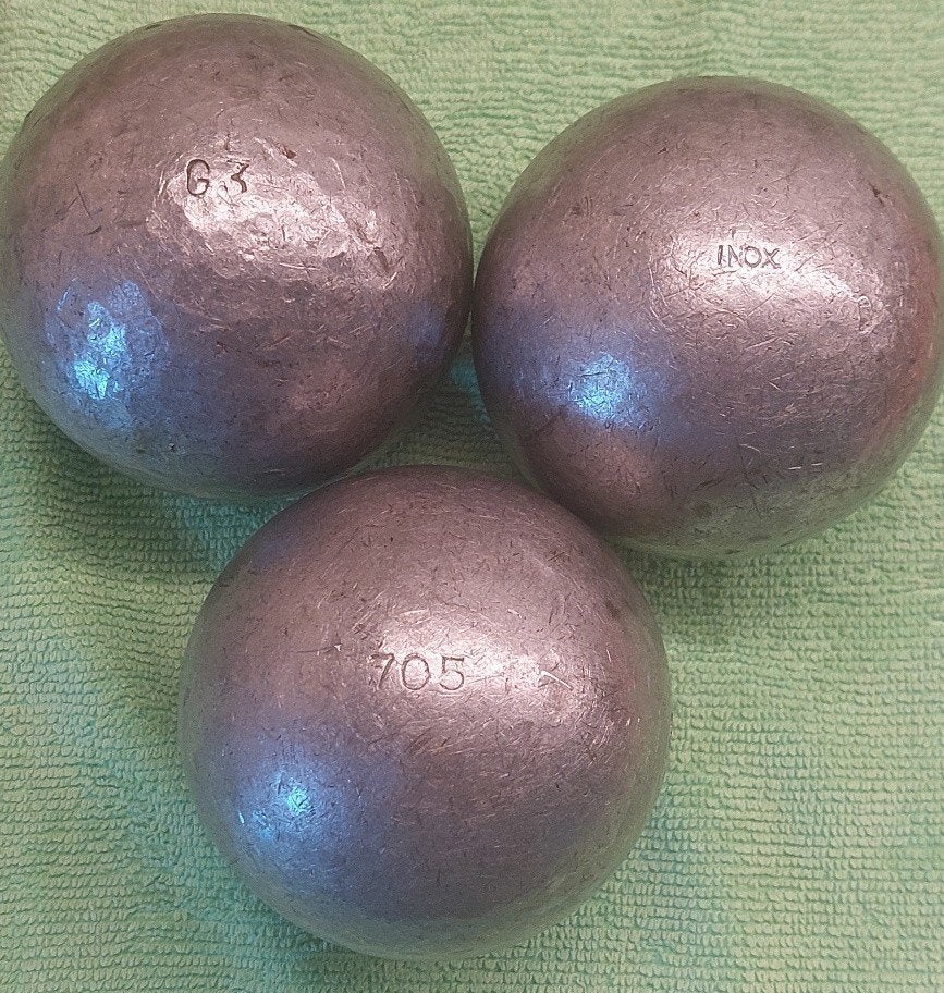 Jeu de Boules set Marseille (3 Boules in een tas), Ophalen of Verzenden, Gebruikt, Overige typen