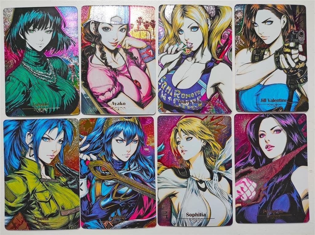 Set van 8 Anime Game Sexy Holo Foil Trading Card, Verzenden, Kuifje, Nieuw, Beeldje of Figuurtje