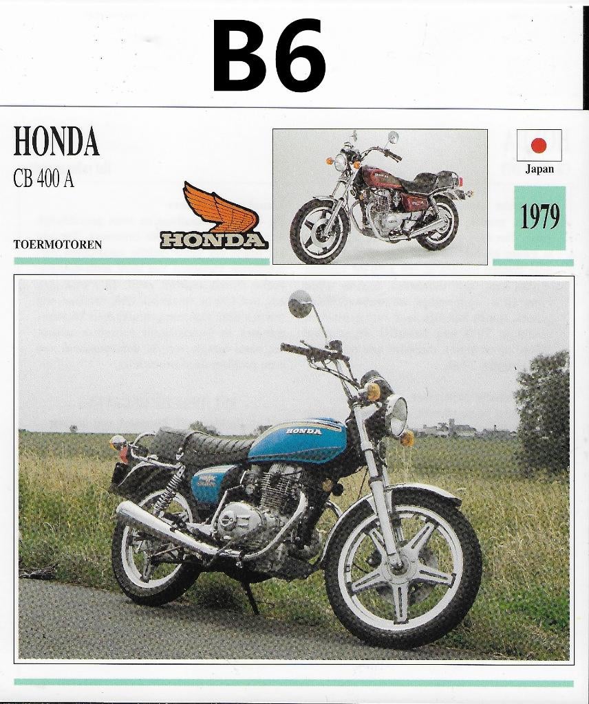 Ma1057 motorkaart honda cb 400 a ( 1979 ), Ophalen of Verzenden, Zo goed als nieuw, Auto's