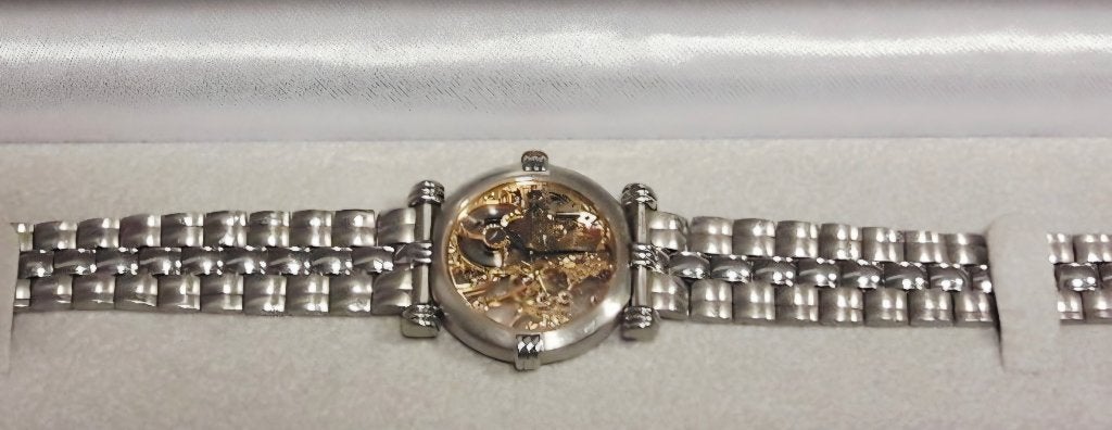 Kurt Schaffo sceleton platinum polshorloge, Ophalen of Verzenden, Zo goed als nieuw, Goud, Goud